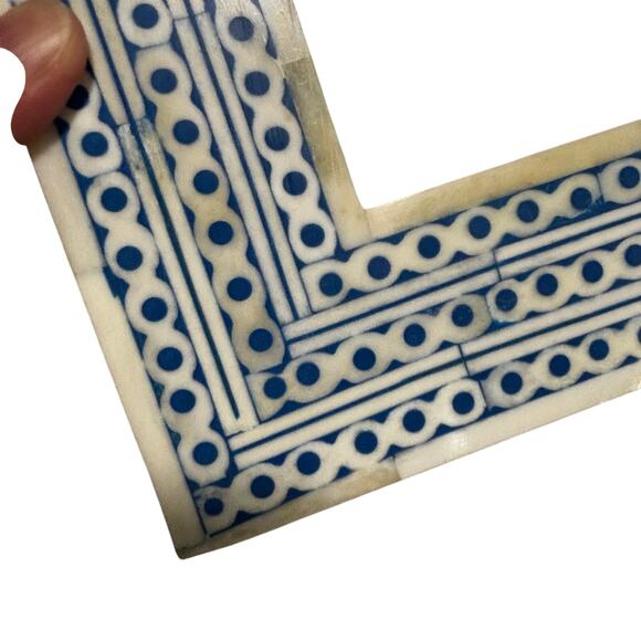 Boho Decor Photo Frame Portrait Landscape Blue White Morocco India Table Top - Picture 2 of 9